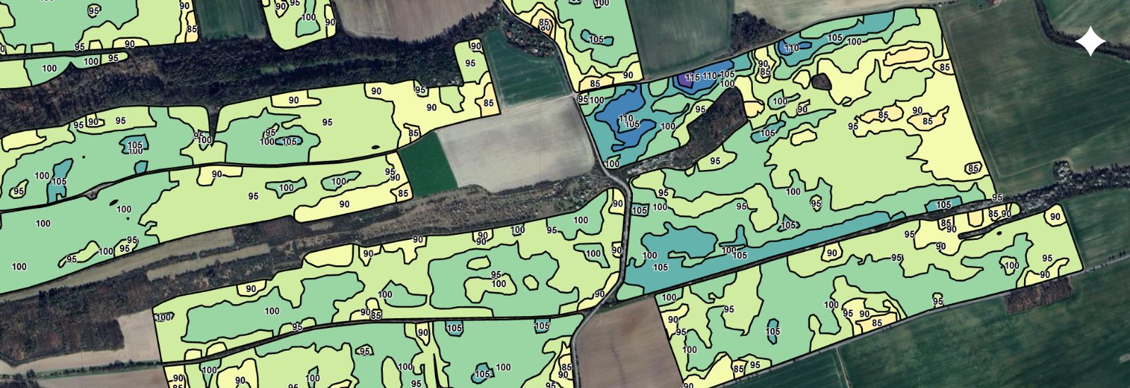 Mapa relativniho vynosoveho potencialu